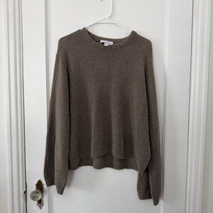 & Other Stories Wool Mohair Blend Balloon Sleeve Taupe Brown Sweater